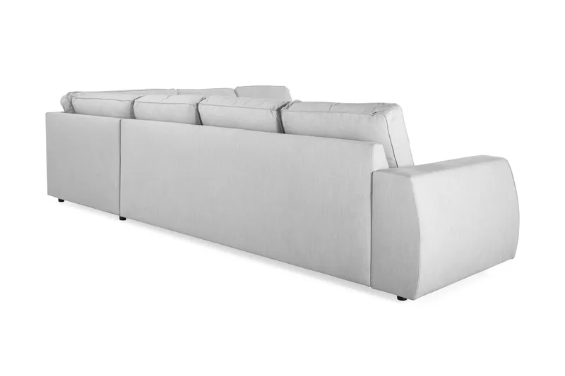 Optus Lyx 5-seters Vendbar L-formet Hjørnesofa i Stoff - Grå - Møbler - Sofaer - Hjørnesofaer