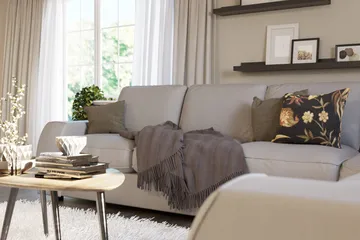 Optus Lyx 5-seters Vendbar L-formet Hjørnesofa i Stoff - Grå - Møbler - Sofaer - Hjørnesofaer