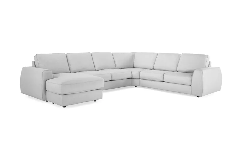 Optus Lyx 5-seters Venstrevendt U-formet Hjørnesofa med Divan i Stoff - Grå - Møbler - Sofaer - Hjørnesofaer - Hjørnesofa med divan