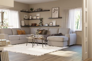 Optus Lyx 5-seters Venstrevendt U-formet Hjørnesofa med Divan i Stoff - Grå - Møbler - Sofaer - Hjørnesofaer - Hjørnesofa med divan