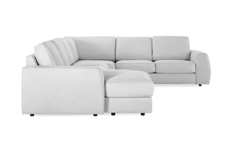 Optus Lyx 5-seters Venstrevendt U-formet Hjørnesofa med Divan i Stoff - Grå - Møbler - Sofaer - Hjørnesofaer - Hjørnesofa med divan