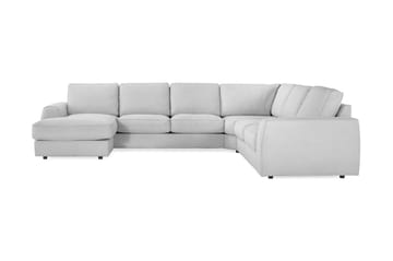 Optus Lyx 5-seters Venstrevendt U-formet Hjørnesofa med Divan i Stoff - Grå - Møbler - Sofaer - Hjørnesofaer - Hjørnesofa med divan