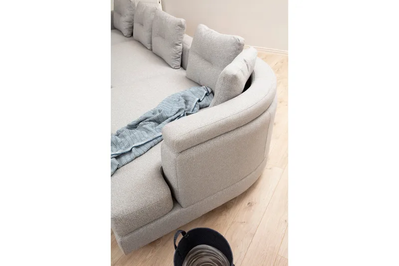 Pavdova Hjørnesofa 4-seter - Lysegrå - Møbler - Sofaer - Sofaer med sjeselong - 4 seters sofa med divan