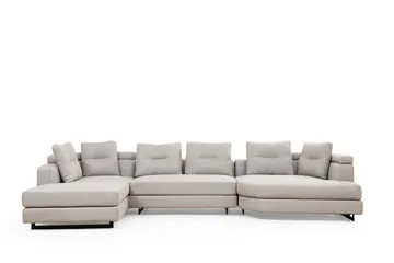 Pavdova Hjørnesofa 4-seter - Lysegrå - Møbler - Sofaer - Sofaer med sjeselong - 4 seters sofa med divan