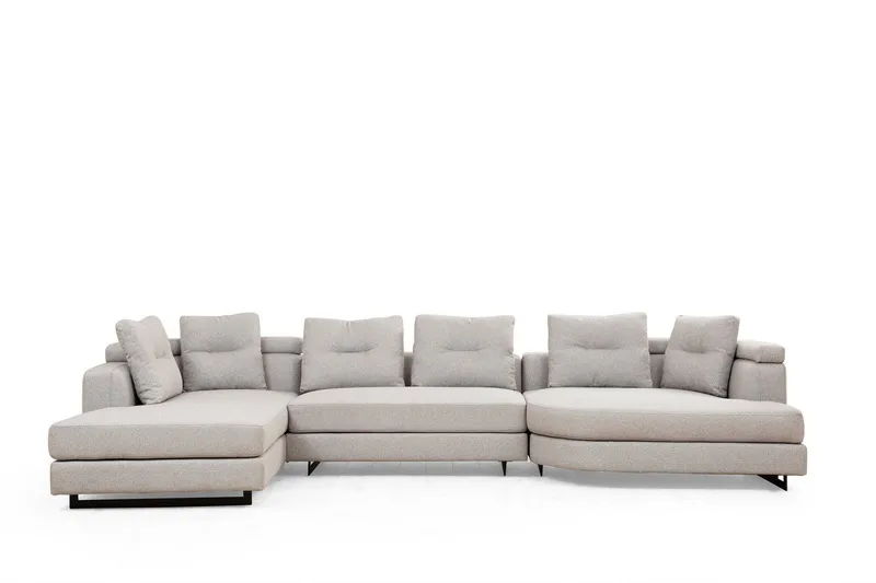 Pavdova Hjørnesofa 4-seter - Lysegrå - Møbler - Sofaer - Sofaer med sjeselong - 4 seters sofa med divan