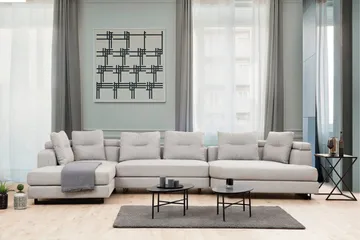 Pavdova Hjørnesofa 4-seter - Lysegrå - Møbler - Sofaer - Sofaer med sjeselong - 4 seters sofa med divan