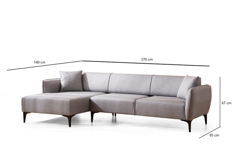 Rossland Divansofa 3-seters - Grå - Møbler - Sofaer - Sovesofaer - Hjørnesovesofa