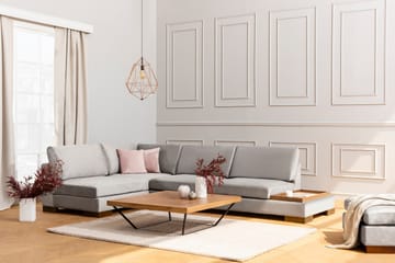 Sofa med Sjeselong Nathalie Venstre - Lysegrå/Natur - Møbler - Sofaer - Hjørnesofaer