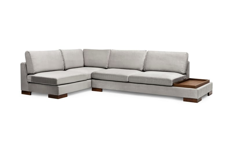 Sofa med Sjeselong Nathalie Venstre - Lysegrå/Natur - Møbler - Sofaer - Hjørnesofaer