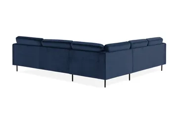 Teodin Hjørnesofa Fløyel - Blå - Møbler - Sofaer - Hjørnesofaer