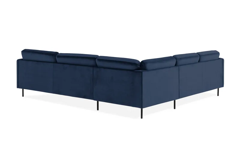 Teodin Hjørnesofa Fløyel - Blå - Møbler - Sofaer - Hjørnesofaer