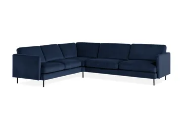 Teodin Hjørnesofa Fløyel - Blå - Møbler - Sofaer - Hjørnesofaer