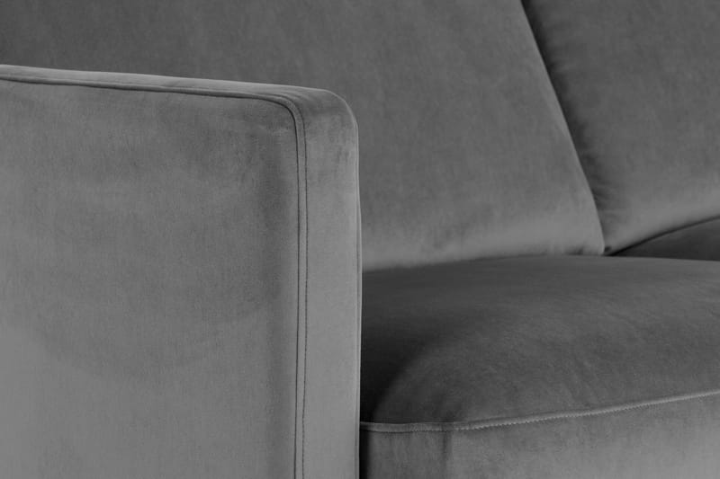 Teodin Hjørnesofa Fløyel - Lysegrå - Møbler - Sofaer - Hjørnesofaer