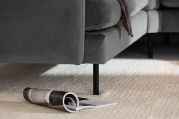 Teodin Hjørnesofa Fløyel - Lysegrå - Møbler - Sofaer - Hjørnesofaer