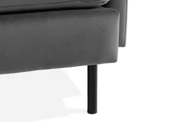 Teodin Hjørnesofa Fløyel - Lysegrå - Møbler - Sofaer - Hjørnesofaer