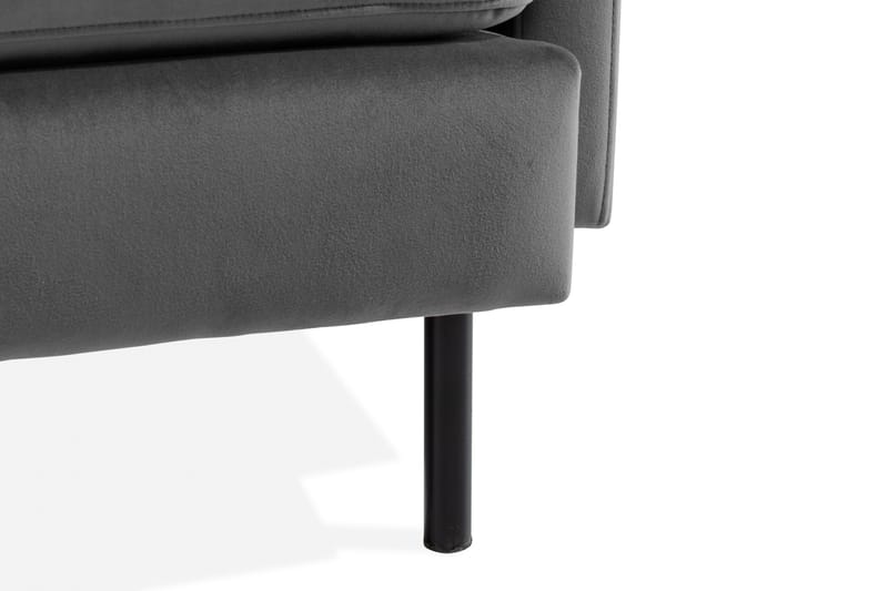 Teodin Hjørnesofa Fløyel - Lysegrå - Møbler - Sofaer - Hjørnesofaer