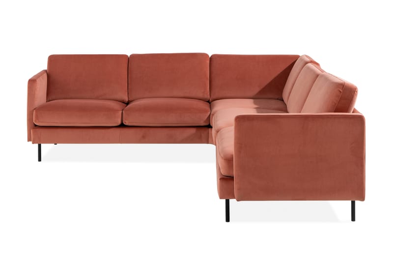 Teodin Hjørnesofa Fløyel - Rosa - Møbler - Sofaer - Hjørnesofaer