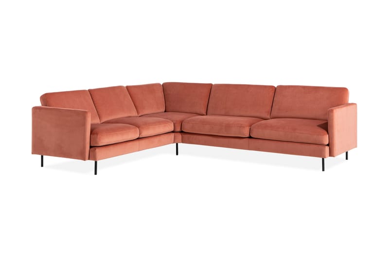 Teodin Hjørnesofa Fløyel - Rosa - Møbler - Sofaer - Hjørnesofaer