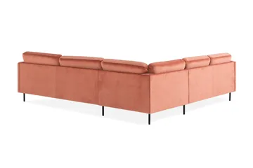 Teodin Hjørnesofa Fløyel - Rosa - Møbler - Sofaer - Hjørnesofaer