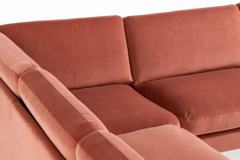 Teodin Hjørnesofa Fløyel - Rosa - Møbler - Sofaer - Hjørnesofaer