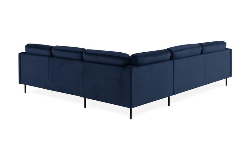 Teodin Hjørnesofa Large Fløyel - Blå - Møbler - Sofaer - Hjørnesofaer
