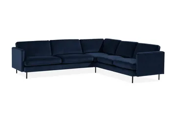 Teodin Hjørnesofa Large Fløyel - Blå - Møbler - Sofaer - Hjørnesofaer