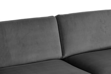 Teodin Hjørnesofa Large Fløyel - Lysegrå - Møbler - Sofaer - Hjørnesofaer