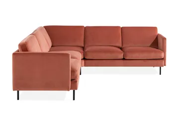 Teodin Hjørnesofa Large Fløyel - Rosa - Møbler - Sofaer - Hjørnesofaer