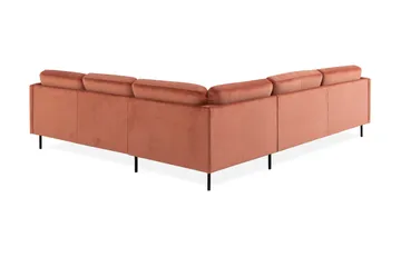 Teodin Hjørnesofa Large Fløyel - Rosa - Møbler - Sofaer - Hjørnesofaer