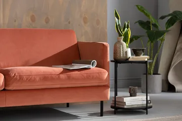 Teodin Hjørnesofa Large Fløyel - Rosa - Møbler - Sofaer - Hjørnesofaer