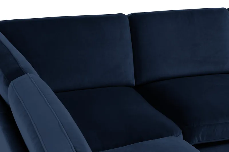 Teodin Hjørnesofa med Divan Høyre Fløyel - Blå - Møbler - Sofaer - Hjørnesofaer - Hjørnesofa med divan