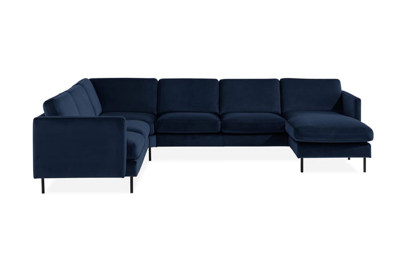 Teodin Hjørnesofa med Divan Høyre Fløyel, Blå