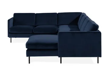 Teodin Hjørnesofa med Divan Høyre Fløyel - Blå - Møbler - Sofaer - Hjørnesofaer - Hjørnesofa med divan