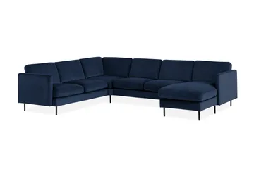 Teodin Hjørnesofa med Divan Høyre Fløyel - Blå - Møbler - Sofaer - Hjørnesofaer - Hjørnesofa med divan