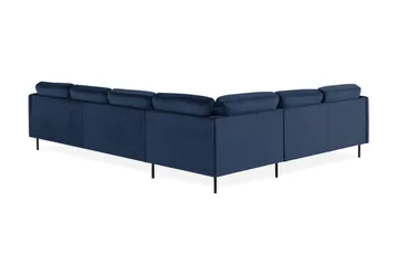 Teodin Hjørnesofa med Divan Høyre Fløyel - Blå - Møbler - Sofaer - Hjørnesofaer - Hjørnesofa med divan
