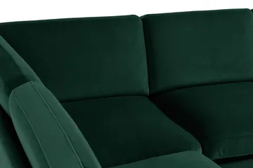 Teodin Hjørnesofa med Divan Høyre Fløyel - Grønn - Møbler - Sofaer - Hjørnesofaer - Hjørnesofa med divan