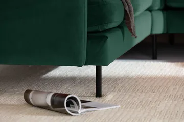 Teodin Hjørnesofa med Divan Høyre Fløyel - Grønn - Møbler - Sofaer - Hjørnesofaer - Hjørnesofa med divan