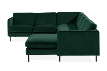 Teodin Hjørnesofa med Divan Høyre Fløyel - Grønn - Møbler - Sofaer - Hjørnesofaer - Hjørnesofa med divan