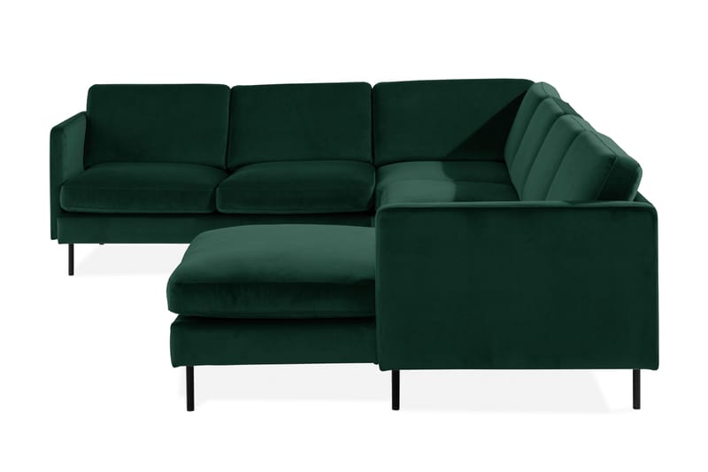 Teodin Hjørnesofa med Divan Høyre Fløyel - Grønn - Møbler - Sofaer - Hjørnesofaer - Hjørnesofa med divan