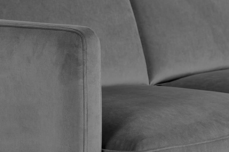 Teodin Hjørnesofa med Divan Høyre Fløyel - Lysegrå - Møbler - Sofaer - Hjørnesofaer - Hjørnesofa med divan