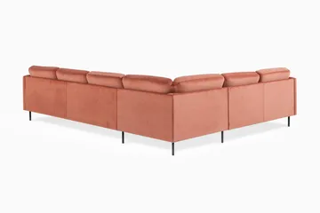 Teodin Hjørnesofa med Divan Høyre Fløyel - Rosa - Møbler - Sofaer - Hjørnesofaer - Hjørnesofa med divan