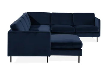 Teodin Hjørnesofa med Divan Venstre Fløyel - Blå - Møbler - Sofaer - Hjørnesofaer - Hjørnesofa med divan