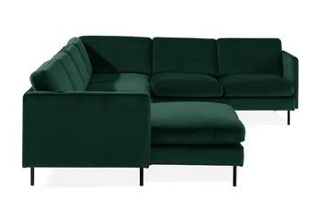 Teodin Hjørnesofa med Divan Venstre Fløyel - Grønn - Møbler - Sofaer - Hjørnesofaer - Hjørnesofa med divan