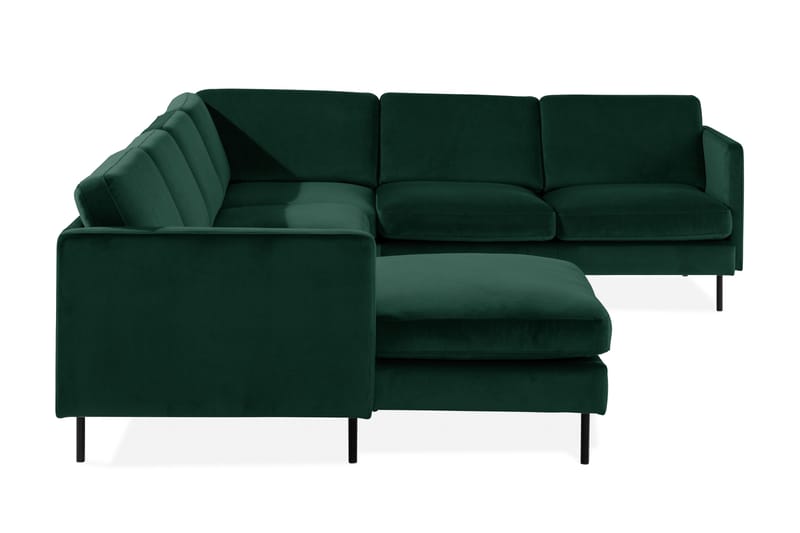 Teodin Hjørnesofa med Divan Venstre Fløyel - Grønn - Møbler - Sofaer - Hjørnesofaer - Hjørnesofa med divan