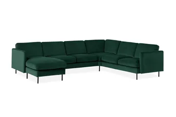 Teodin Hjørnesofa med Divan Venstre Fløyel - Grønn - Møbler - Sofaer - Hjørnesofaer - Hjørnesofa med divan