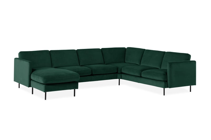 Teodin Hjørnesofa med Divan Venstre Fløyel - Grønn - Møbler - Sofaer - Hjørnesofaer - Hjørnesofa med divan
