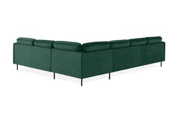 Teodin Hjørnesofa med Divan Venstre Fløyel - Grønn - Møbler - Sofaer - Hjørnesofaer - Hjørnesofa med divan