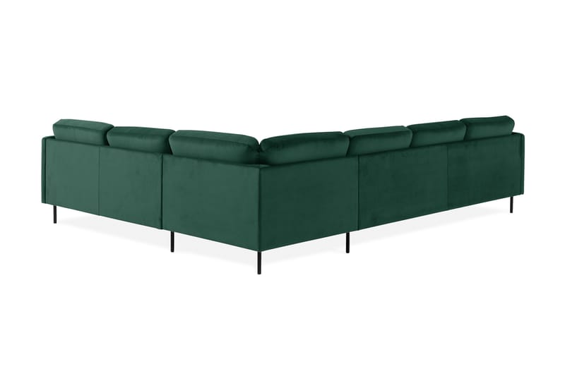 Teodin Hjørnesofa med Divan Venstre Fløyel - Grønn - Møbler - Sofaer - Hjørnesofaer - Hjørnesofa med divan