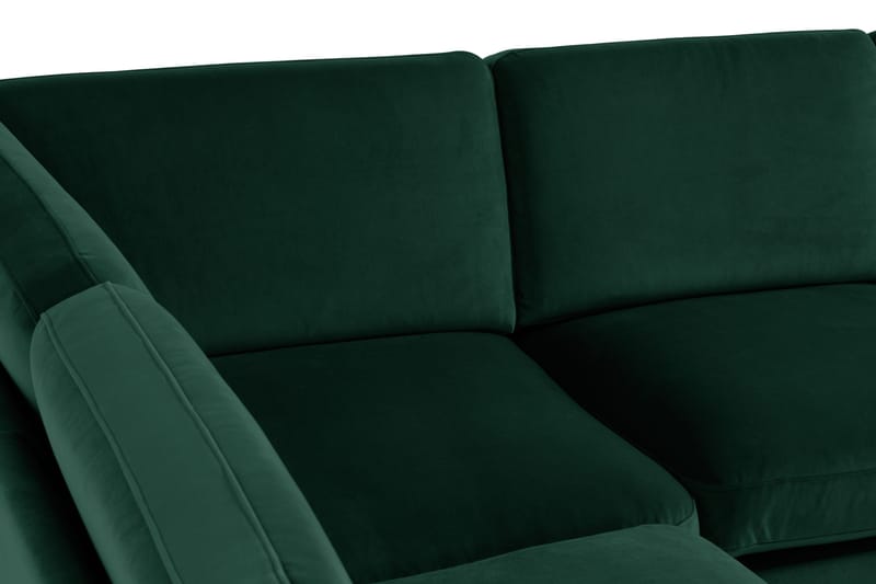 Teodin Hjørnesofa med Divan Venstre Fløyel - Grønn - Møbler - Sofaer - Hjørnesofaer - Hjørnesofa med divan