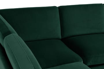 Teodin Hjørnesofa med Divan Venstre Fløyel - Grønn - Møbler - Sofaer - Hjørnesofaer - Hjørnesofa med divan